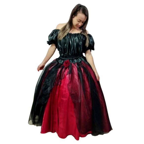 conjunto roupa de Pomba Gira Maria Padilha Rainha saia 12 metros de roda e bata Shopee Brasil