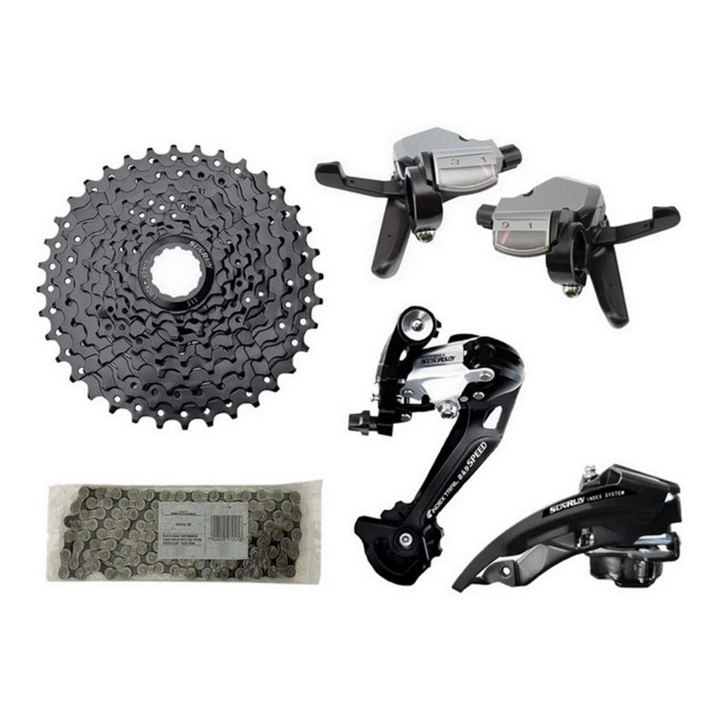 Kit 27v Sunrun 9v K7 De Encaixe Câmbio 9v Alavanca Easy Fire
