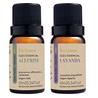 Kit Óleos Essenciais Alecrim + Lavanda Original Via Aroma em Oferta na Shopee