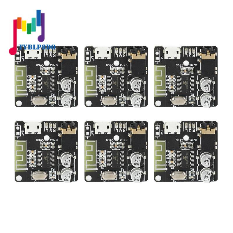 6pçs Placa Receptor De Áudio Bluetooth VHM-314 V . 20 5.0 Mp3 Lossless Decodificador Bordo Com Bateria De Lítio De Carregamento