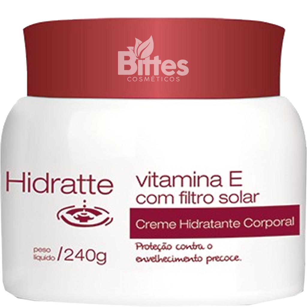 Creme Hidratante facial Vitamina E Natu Charm Cosméticos Hidratte pote