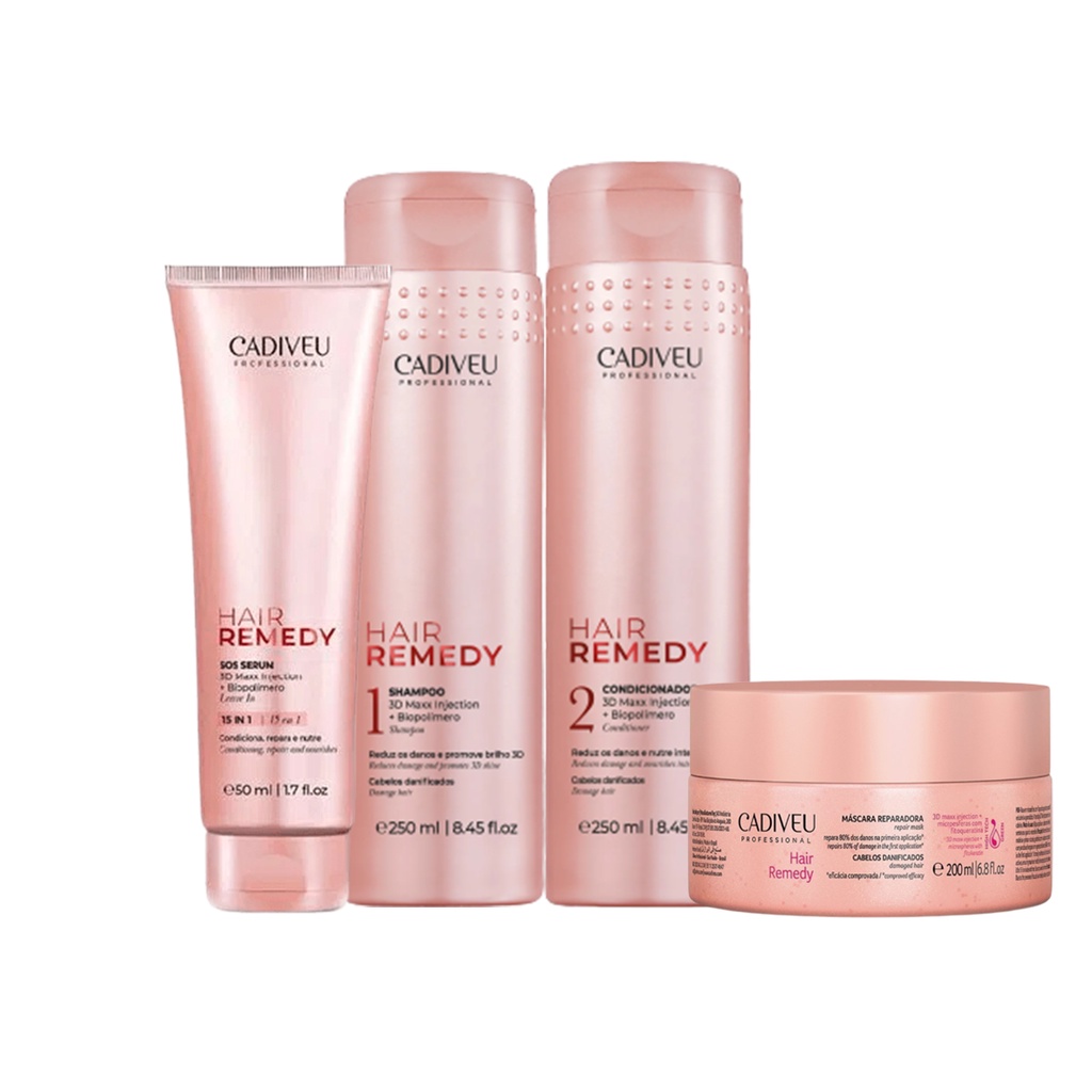 Kit Sh. Cond. Masc. e Leave-in Hair Remedy 150ml - Cadiveu