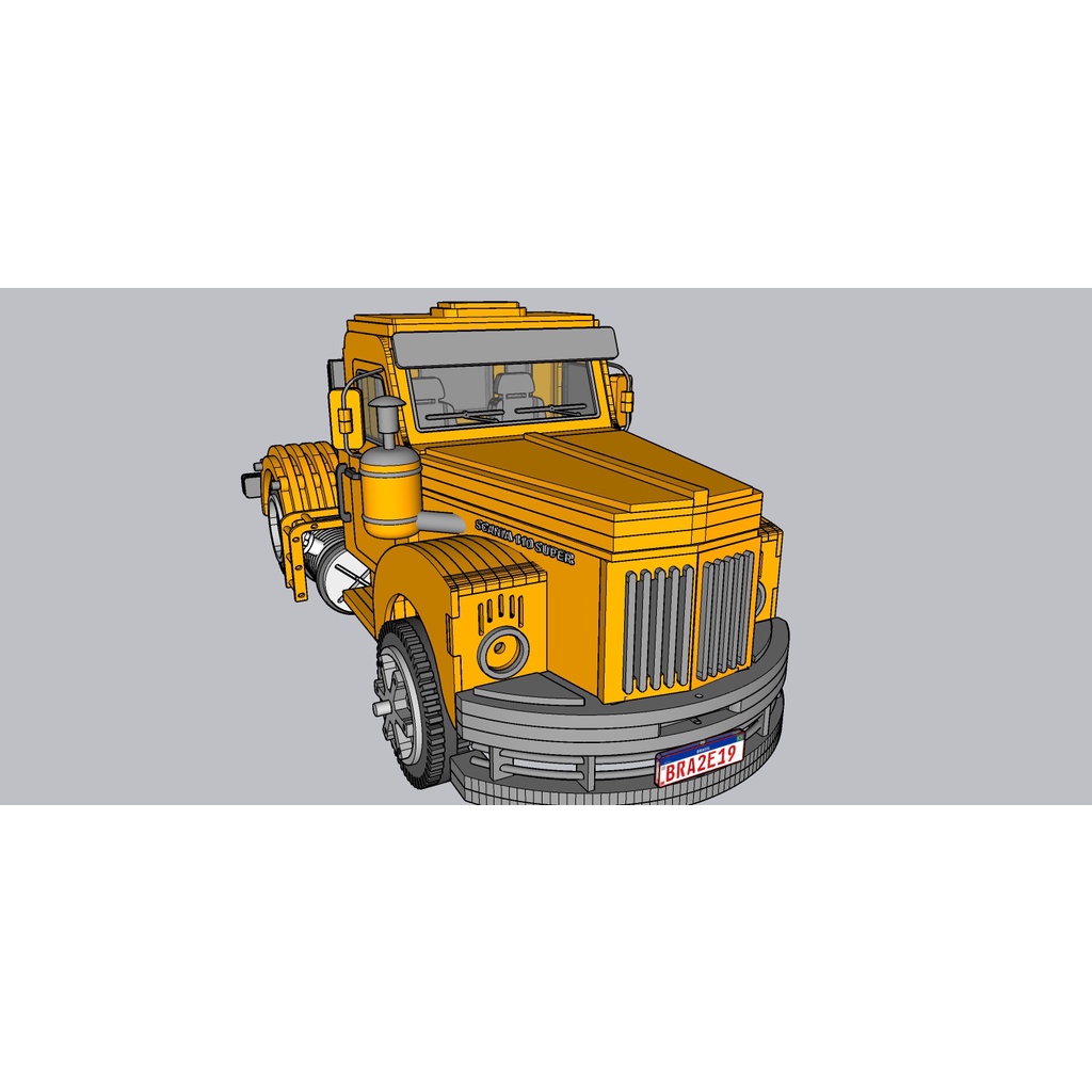 Miniatura do Caminhão Scania 110 Cs Em Mdf escala 1/14