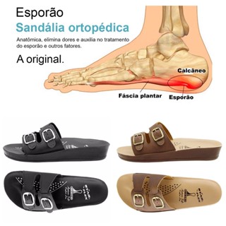 Kit 2 Sandálias Ortopédicas Femininas WebeFlex Preto/Café 2 Fivelas para Esporão Fascite Plantar Dores na Coluna em Oferta na Shopee
