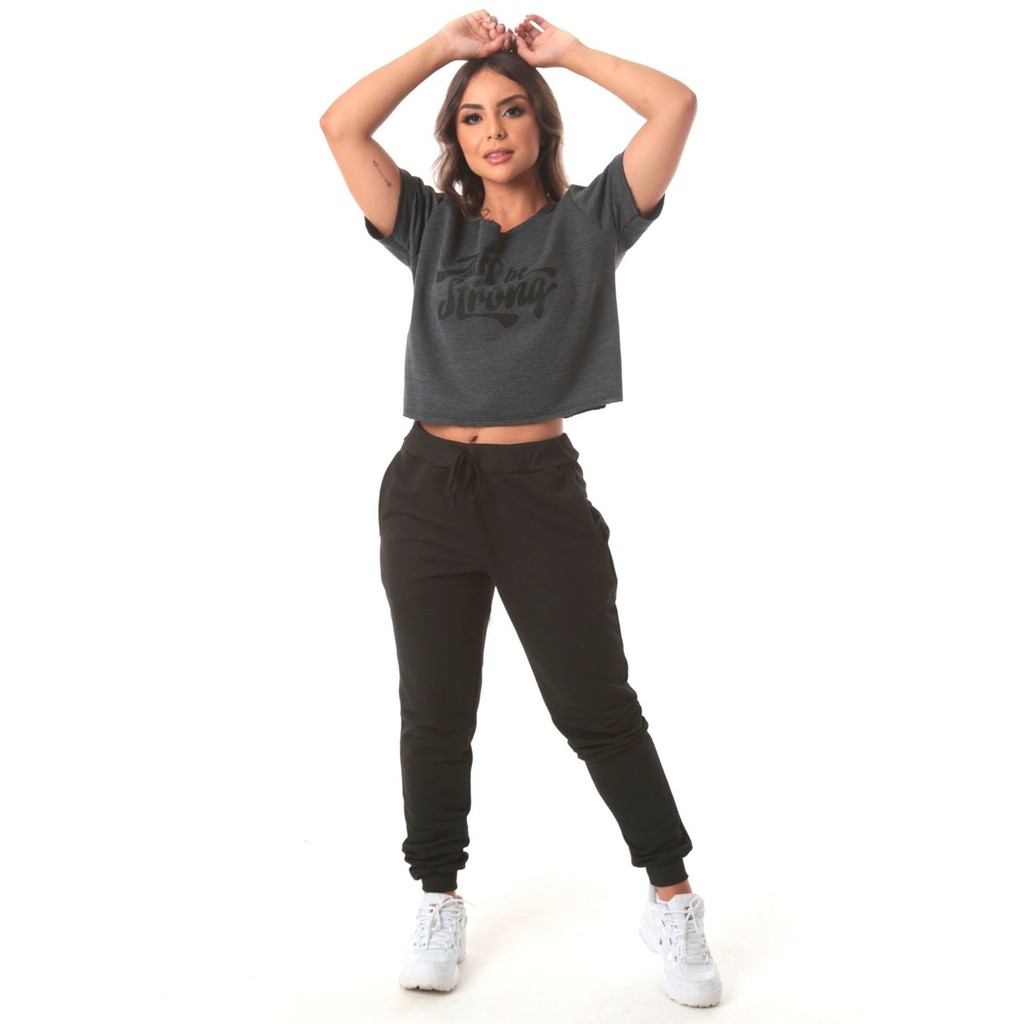 Calça Moletom Feminina Com Punho Jogger  e Sem Punho