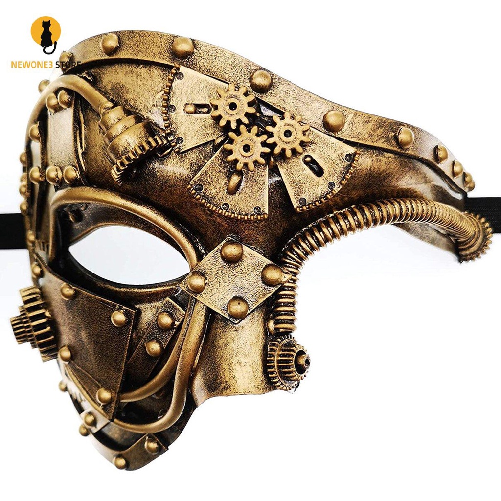 Máscara De Veneziana Masculina Mecânico Steampunk Estilo Punk Para Cosplay