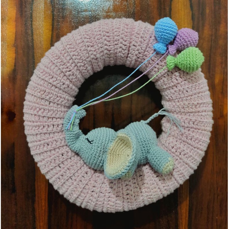 Porta de maternidade Guirlanda Elefantinha dorminhoca