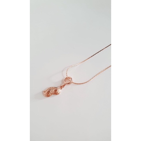 Cordão colar com pingente mascara berloque multiuso banhado ouro rose