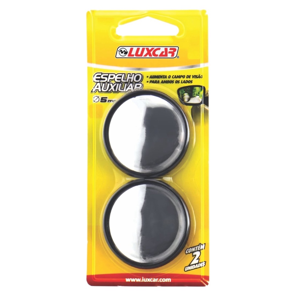 Espelho auxiliar convexo 5cm 2 peças luxcar