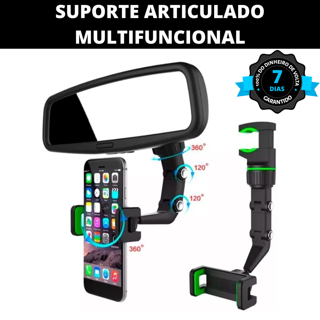 Suporte Para Celular Veicular Multifuncional Anti Queda Articulado