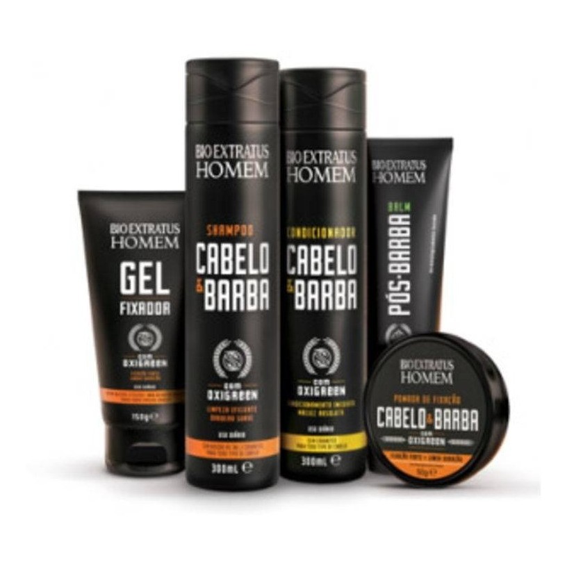 Kit Bio Extratus Homem Cabelo E Barba Completo 5 Produtos