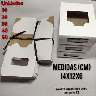 Caixinhas Caixa para Sapatinhos de bebes Embalagem Branca Visor em Oferta na Shopee