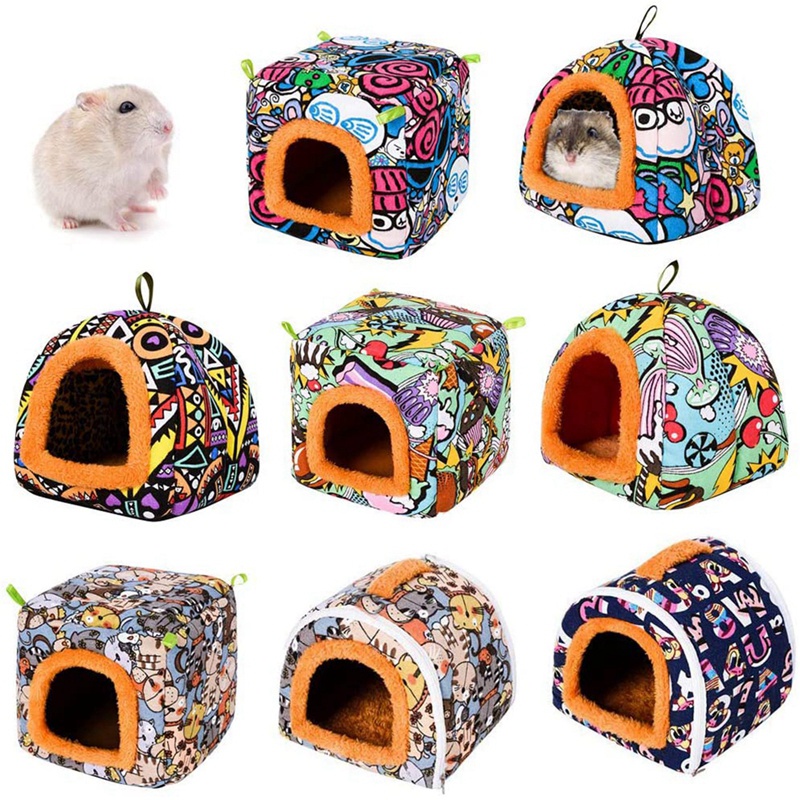 Pequeno Animal Cobaia Hamster Ouriço Cama Poleiro Caverna Especial Ninho Para Animais De Estimação