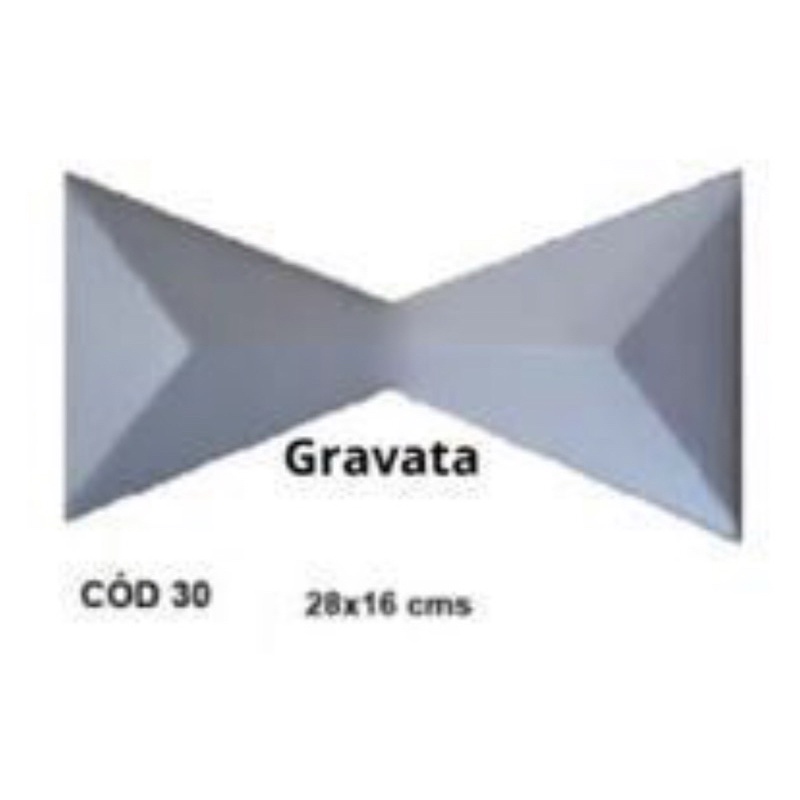 Forma Molde em Abs 3D P/Gesso e Cimentício - Gravata 28x16cm