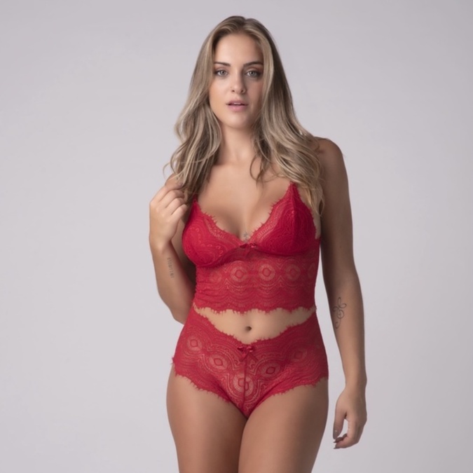 Conjunto Calesson Cropped Calcinha Box Rendada Trabalhado Renda Sexy Linha Noite Espera Marido 303 em Oferta na Shopee