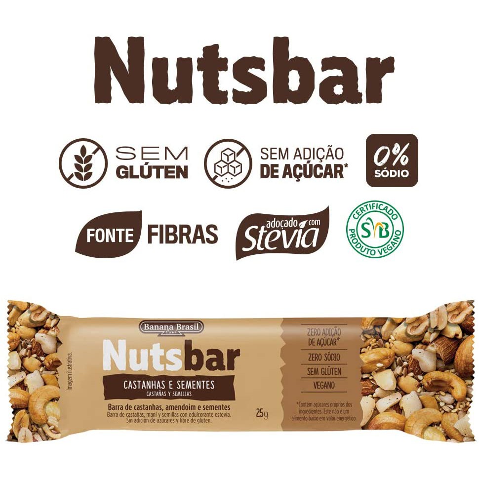 Barra De Castanhas E Sementes Nutsbar | 1 Unidade De 25g | Shopee Brasil