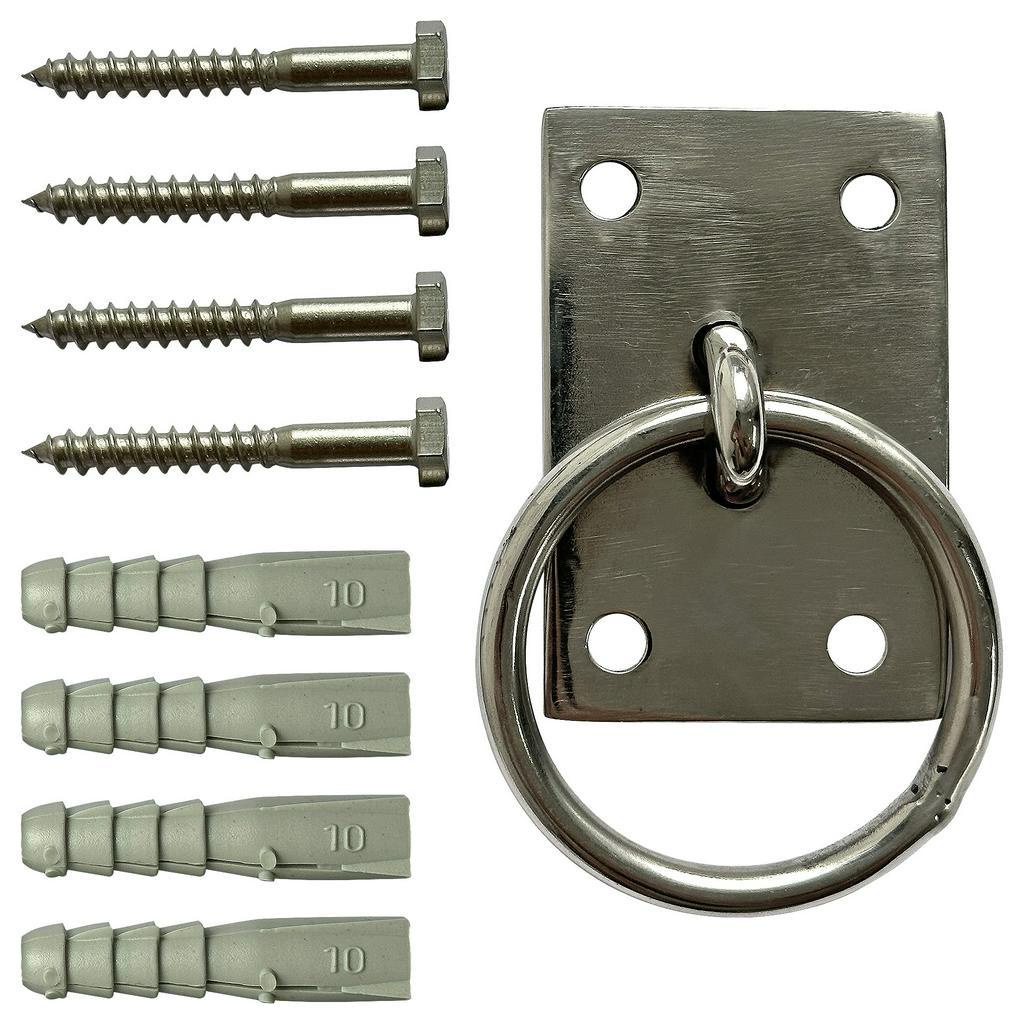 Suporte Argola Parede Prender Cavalo Cachorro Gado Barco Lancha Aço Inox Parafuso