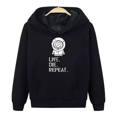 Blusa De Frio  South Park Kenny Live Die Repeat Dese