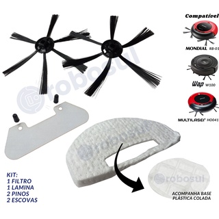 Escova Filtro Lamina e Pinos Robo Aspirador W100 - HO04 - RB01