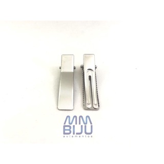 Bico de pato partido c/2 garras 6cm - niquelado - MM Biju