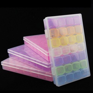 Porta Pedrarias Jóias Glitter Strass 28 Divisórias Acrílico Colorido Quadrado em Oferta na Shopee