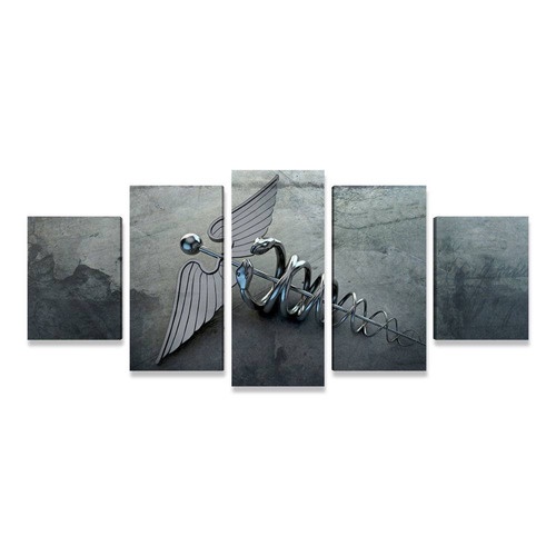 Quadro Decorativo Mosaico 5 Peças Time Grêmio Mdf 6mm