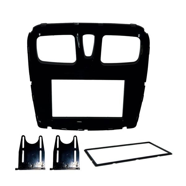 Moldura 2 Din Renault Logan, Sandero 2016, 2017, 2018, 2019 - Black Piano em Oferta na Shopee