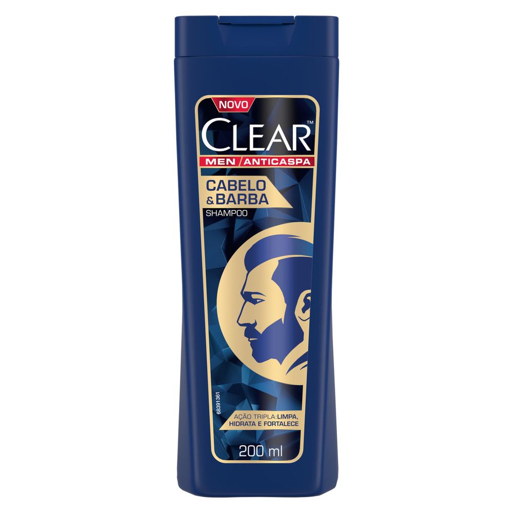 SHAMPOO CLEAR MEN CABELO BARBA - 200ML em Oferta na Shopee