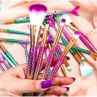 Kit 4 Pincel Sereia de Maquiagem Para Sobra Blush Contorno Pó Sombra pronto entrega em Oferta na Shopee