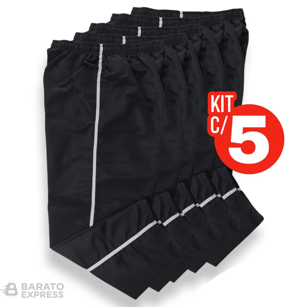 Calça Kit C/5 Pçs Masculina Tactel Esportiva em Oferta na Shopee