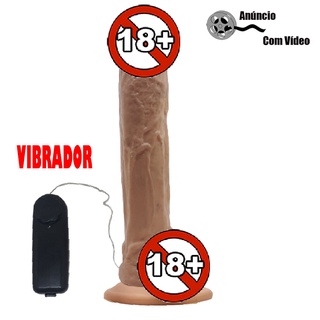 Pênis De Borracha Grande 25cm x 5,0cm Com Escroto Ventosa E Vibrador – Monstruoso
