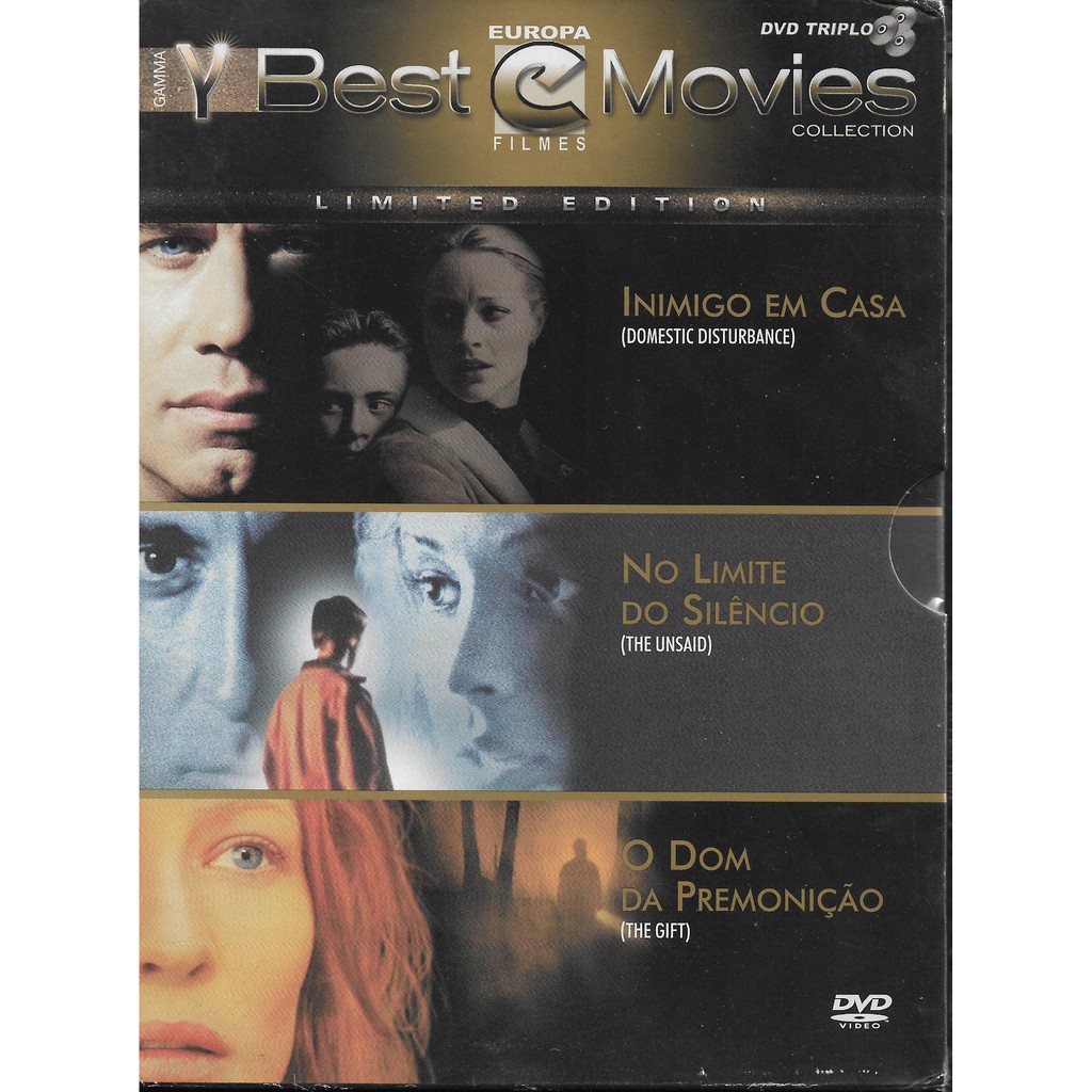 Gamma Y Best Europa Filmes Movies Collection Limited Edition - Com os Filmes: Inimigo em Casa, No Limite do Silêncio e O Dom da Premonição - Box 3 DVDs com Luva - Novo Lacrado