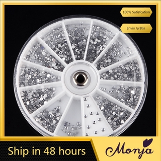 Monja 2400pcs 1.5mm Clear Nail Art Brilhante Flatback Pedrinhas Beads Charme Jóia De Cristal Acessórios De Decoração