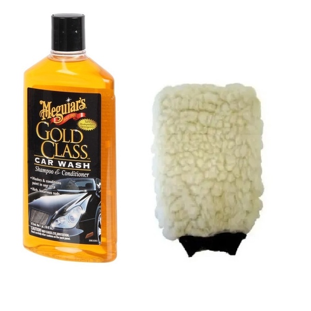 Shampoo E Condicionador Meguiars Wash And Wax Gold Class Aut 473ml com Luva para Lavagem