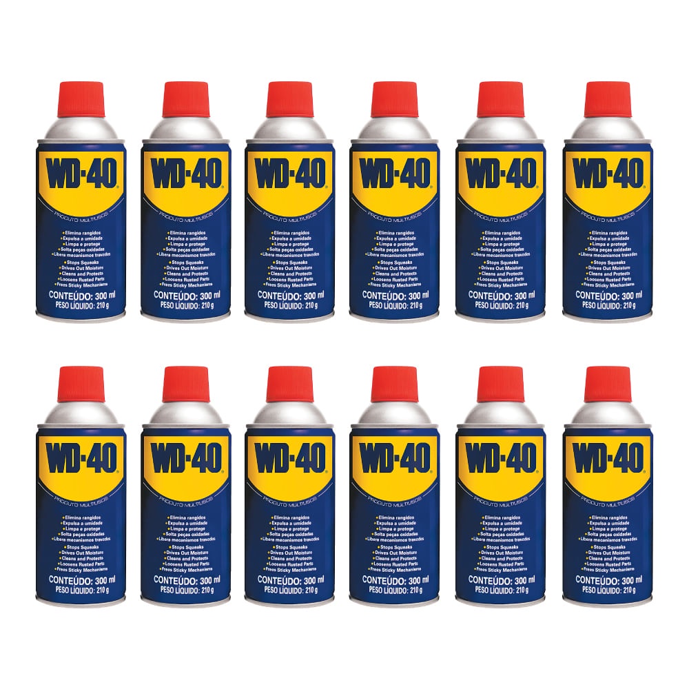 Kit 12 Lubrificantes WD-40 Spray 300ml - Spare Parts and Accessories for Vehicles