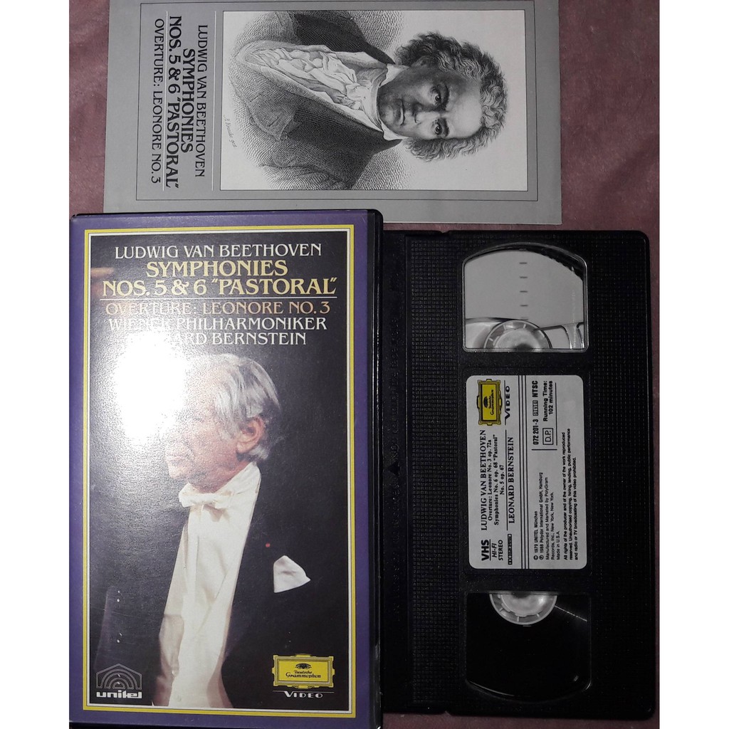 VHS ORIGINAL LUDWIG VAN BEETHOVEN – SYMPHONIES Nº 5 & 6 – LEONARD BERNSTEIN (IMPORTADO)