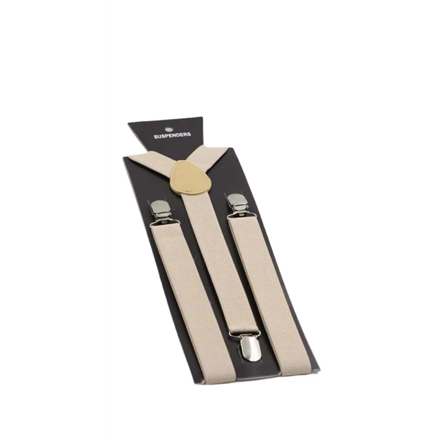 Kit Unissex Suspensório Bege  Ajustável Adulto Feminino e Masculino 10 Pçs