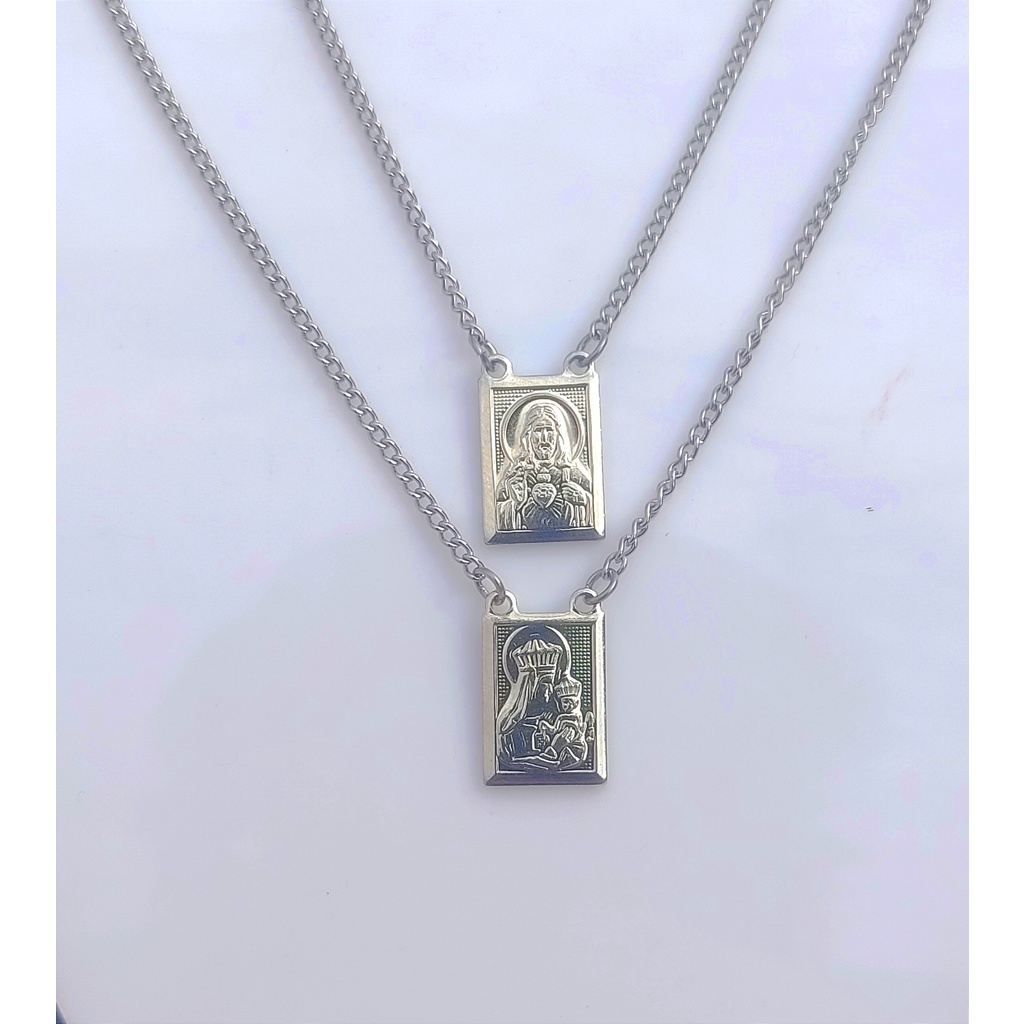 Escapulário de Nossa Senhora do Carmo em Aço Inox em Oferta na Shopee