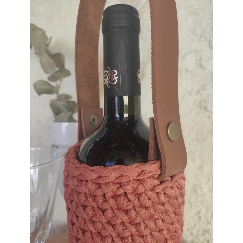 Kit 3 Alças porta vinhos 2,5cm com botão de pressão sintético em sintético- KIT 3 UNIDADES