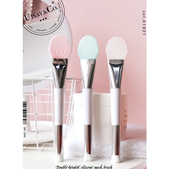 Pincel silicone e escova duplo máscara de argila e máscara diversas /pincel de máscara facial/pincel aplicador de silico