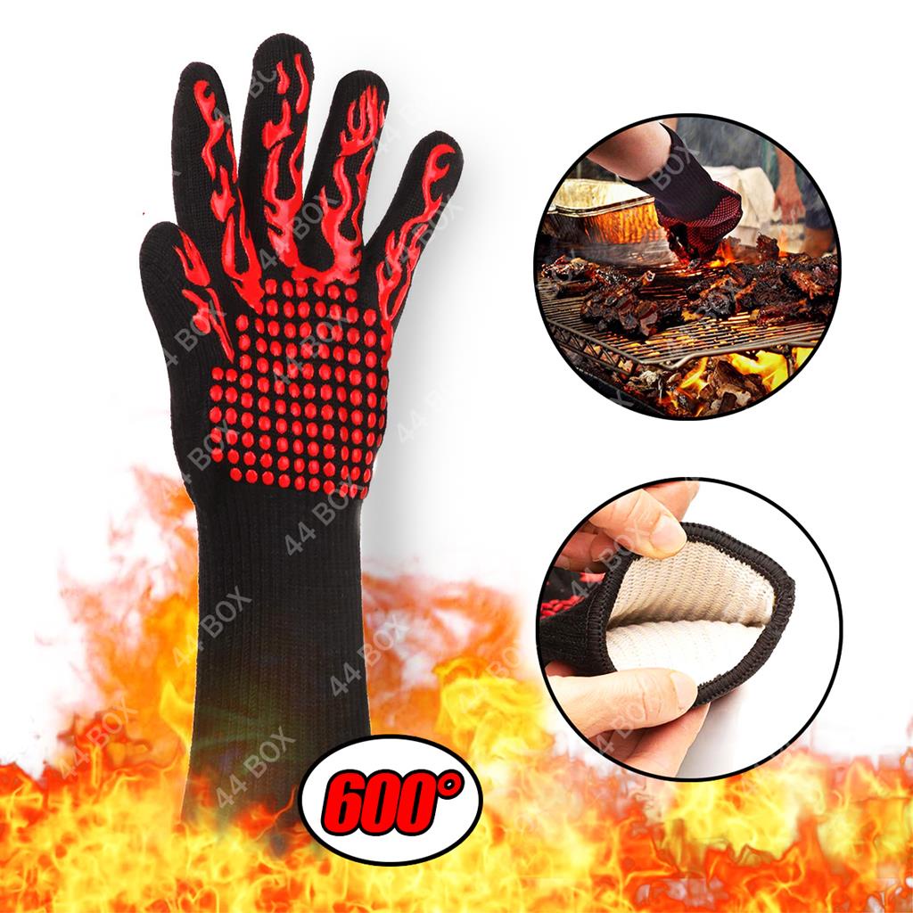 Luva Térmica Churrasco Alta Temperatura Forno Fogão Resistente 600 Chama Fogo Cortes