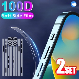 Película Protetora Transparente Com Borda Lateral Ultra Fina Para 13 13pro 12pro MAX 12mini 11 Pro X XS XR 7 8 PLUS