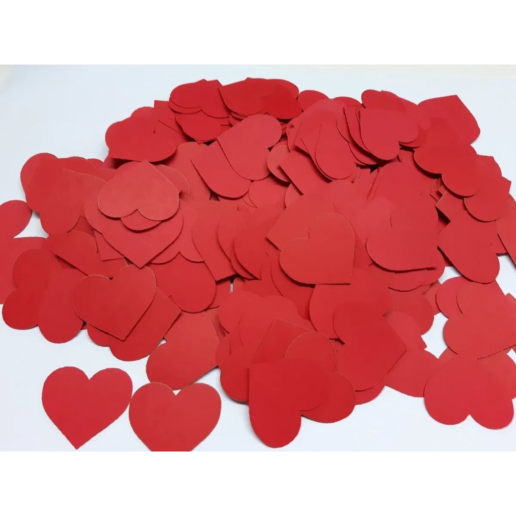 50 corações de papel offset para decorações, surpresas, dia dos namorados em Oferta na Shopee