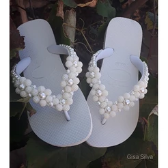 sandália chinelo rasteirinha decoradas customizada bordada