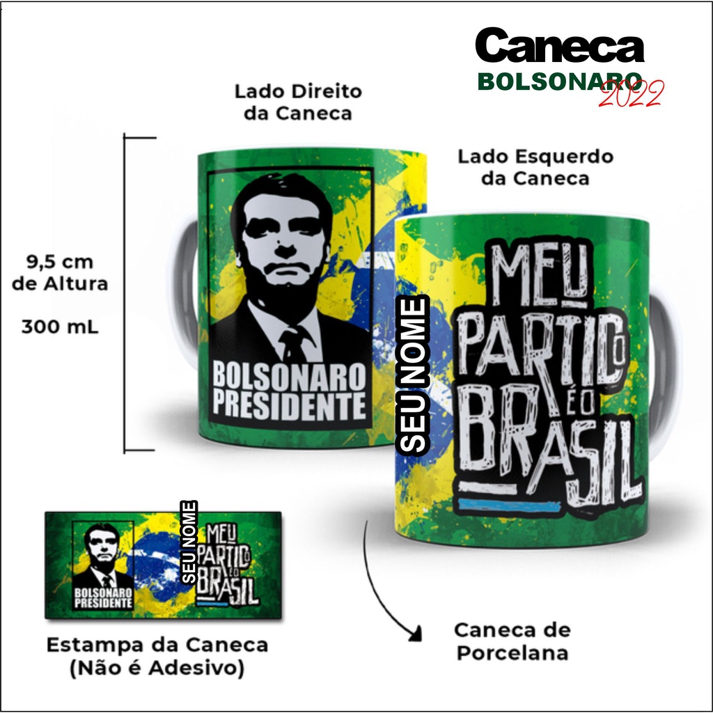 Caneca Oficial Bolsonaro Shopee Brasil