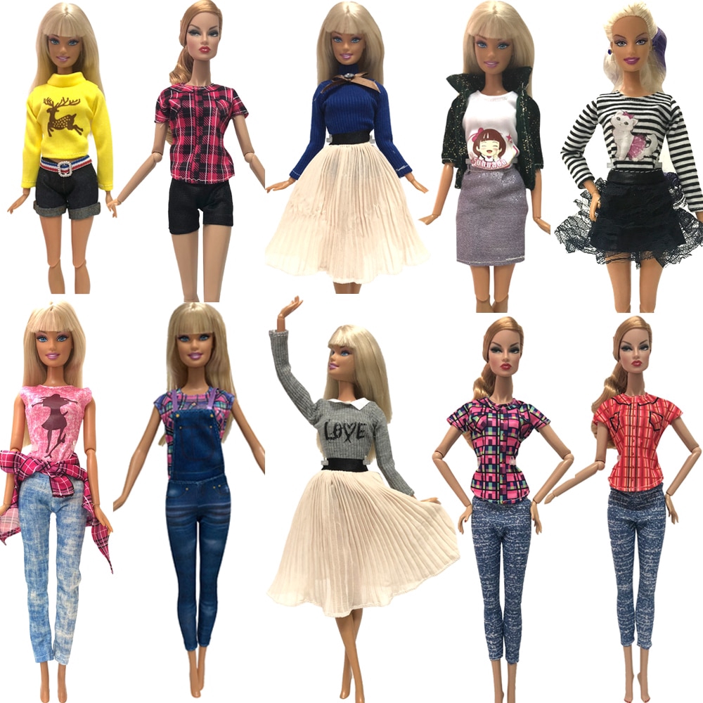 Conversational Disturb Ninth 10 Pçs/Set Vestido Da Boneca Saia Artesanal Roupas Para Barbie Doll Coleção  Brinquedos Do Bebê | Shopee Brasil