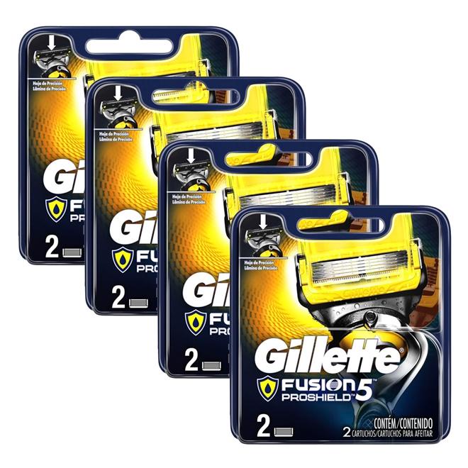 Kit com 4 Cargas Gillette Aparelho de Barbear Fusion Proshield em Oferta na Shopee