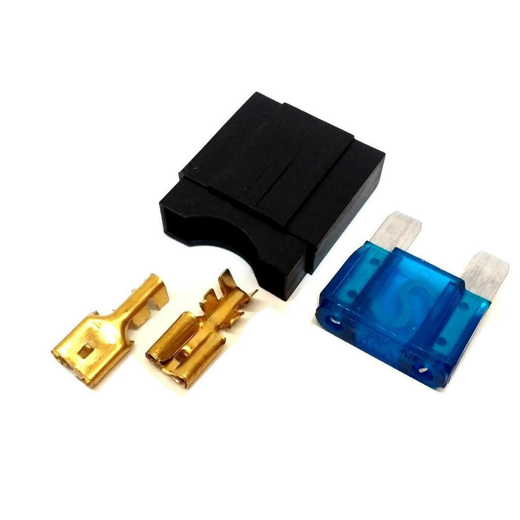 Kit 10 Porta Fusível Max Grande e 10 Fusíveis de 60 Amperes