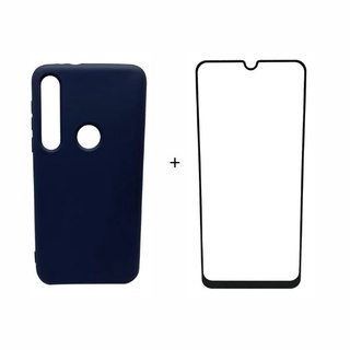 Capa Capinha Case Aveludada + Película de vidro 9D MOTO ONE MACRO