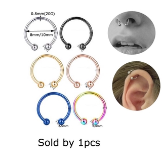 1 Peça Ferradura Circular Anéis Nariz Sobrancelha Tragus Lábio Piercing Caliber 20